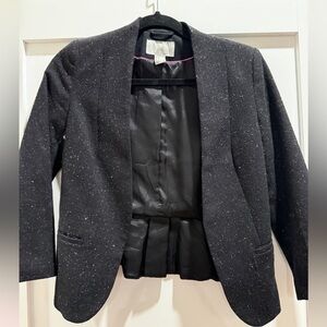 H&M Black Flecked Blazer Open Front Blazer